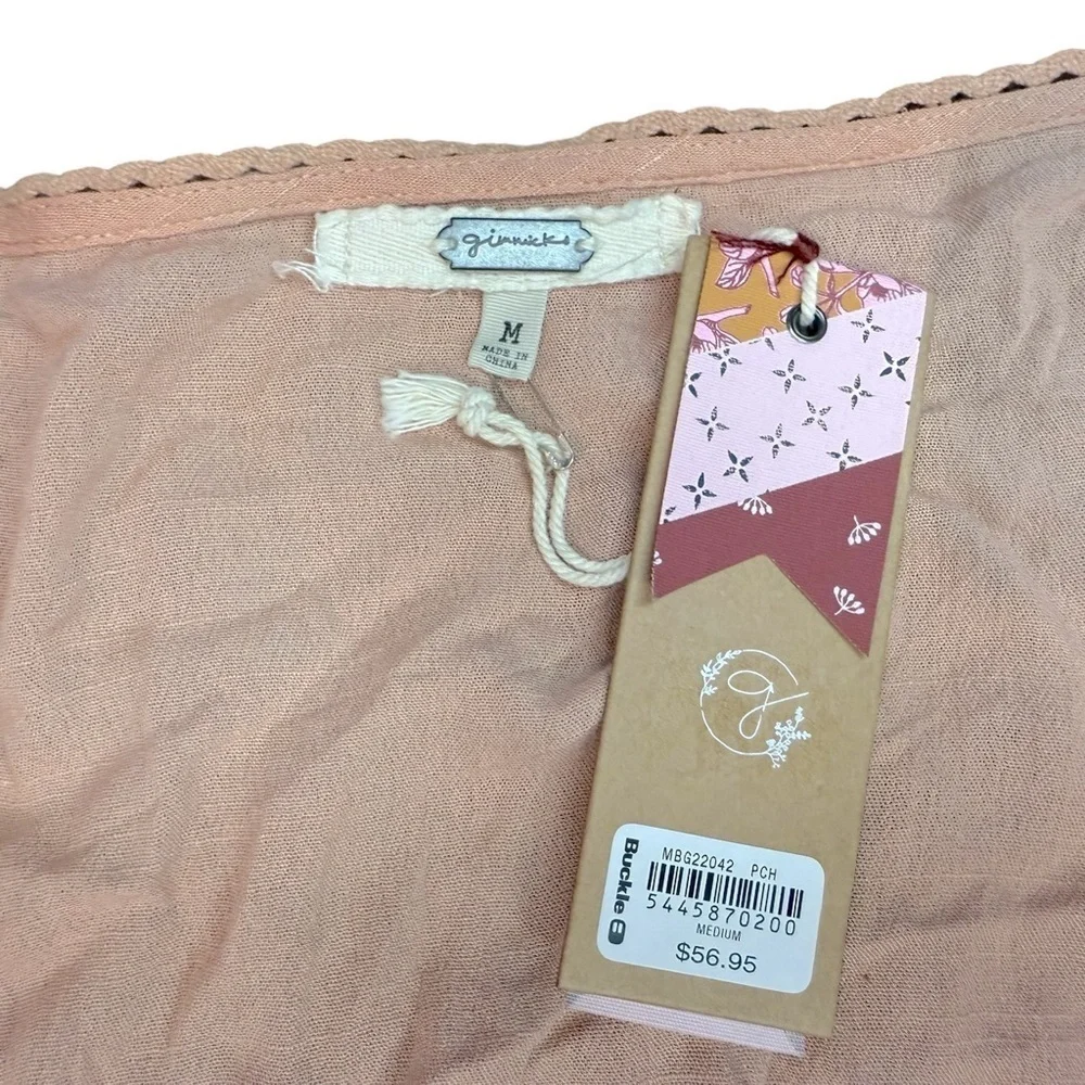 Gimmick Buckle Boho Crinkle Wrap Tie Too with Lace Detail